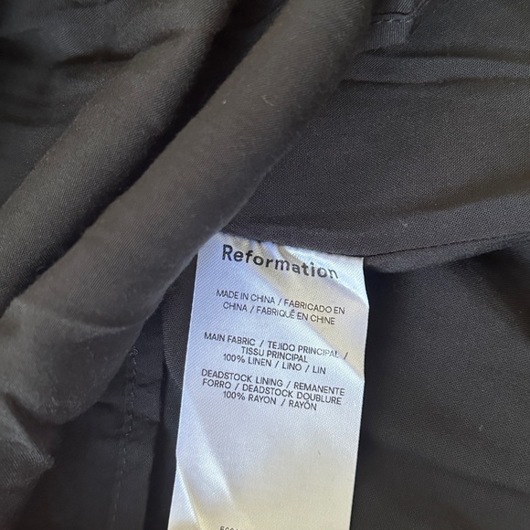 NEW Reformation Isabeli Mini Linen Strapless Dress in Black | size 4 - Picture 11 of 11
